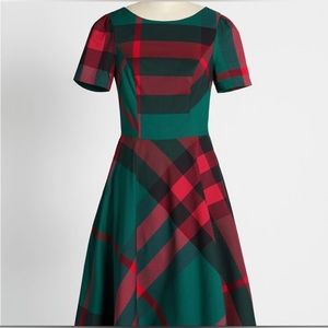 NWT MidCloth Plaid Yourself a Merry Little Christmas dress